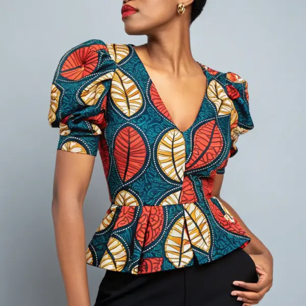 Ankara Linen Blouse
