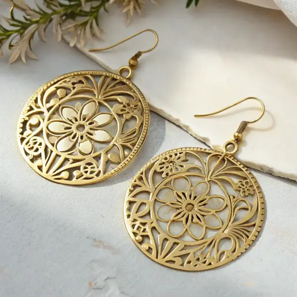 Gold-Plated African Earrings
